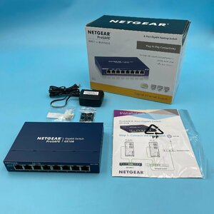 【10101P025】NETGEAR ProSAFE Gigabit Switch GS108 スイッチングハブ 8ポート ※付属品あり 動作未確認