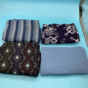 [10339] yukata 4 point together kimono Japanese clothes Japanese clothes summer thing summer clothing part shop put on summer festival tray .. pyjamas old clothes navy blue remake material raw materials cloth peace pattern retro 