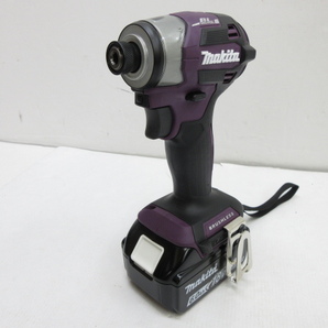 n76224-ty 開封済み未使用○makita マキタ 充電式インパクトドライバ TD173DGXAP 18v 6.0Ah パープル [098-240417]の画像2