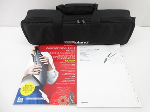 n76381-ty ジャンク★Roland ローランド Aerophone Go AE-05 ガイドブック付き デジタル管楽器 [091-240424]