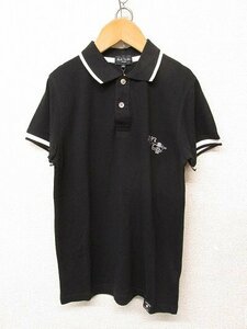 k6637：未使用￥6300.Paul Smith ポールスミスジーンズ 半袖ポロシャツ xs 鹿の子ポロ 黒ブラック メンズ/レディース/ジュニア：35