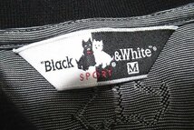 N6862:BLACK＆WHITE（ブラック＆ホワイト）ゴルフ 長袖ポロシャツ/灰黒/M：35_画像7