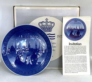 ● Royal Copenhagen ロイヤルコペンハーゲン イヤープレート ２００年記念プレート 1775~1975年 箱付 ■ 未使用保管品