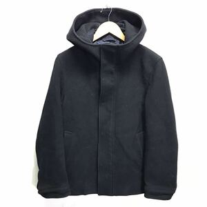 モノトーンコーデに◎【UNITED ARROWS】ユナイテッドアローズ ウールコート アウター ショート丈 シンプル ブラック メンズ M /Y8073ii