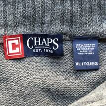 大きいサイズ【CHAPS】チャップス ニット セーター 綿100% コットン グレー ハーフジップ メンズ 刺しゅう ロゴ トップス XL/Y8759BB_画像7