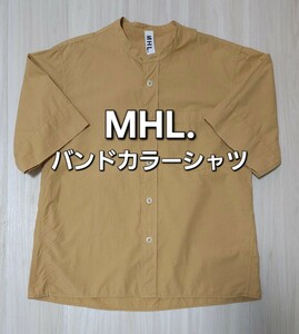 MHL. バンドカラー 半袖シャツ Mサイズ エムエイチエル スタンドカラー MARGARET HOWELL マーガレットハウエル