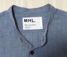 MHL. バンドカラー ハーフボタン シャツ エムエイチエル 日本製 Sサイズ MARGARET HOWELL マーガレットハウエル_画像4