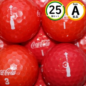 Aランク 25個 コカ・コーラ レッドカラー 良品 ロストボール COCA COLA ゴルフボール 送料無料 snt