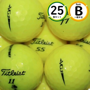 25個 タイトリスト VG3 2018年モデル イエローカラー Bランク TITLEIST 中古 ロストボール 送料無料