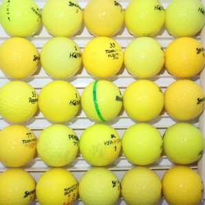 50個 カラーボール イエロー Cランク 練習用 ロストボール メーカー混合 ゴルフボール 送料無料 sntの画像9