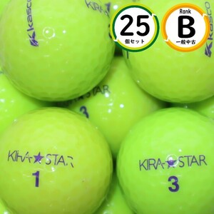 25個 キラ スター キャスコ グリーンカラー Bランク ゴルフボール 中古 ロストボール kira star 送料無料