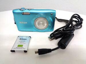 美品　Nikon　ニコン　COOLPIX　S3300　クールピクス　ミントグリーン　デジカメ　デジタルカメラ