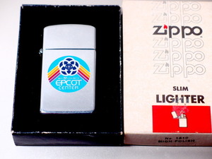 ビンテージSLIM ZIPPO★Walt Disney Warld EPCOT center★1982年/元箱・インスト有/Light Use/激レア/Nice Graphics/