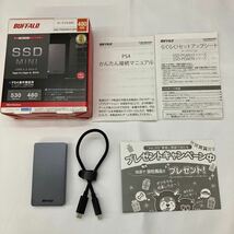 中古美品 BUFFALO SSD MINI USB3.2Gen2 ポータブルSSD 480GB ブラック SSD-PGM480U3-B/N ya2_画像1