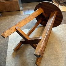アンティーク ヴィンテージ 木製 スツール 丸椅子 イス 花台 チェア 昭和レトロ インテリア_画像2