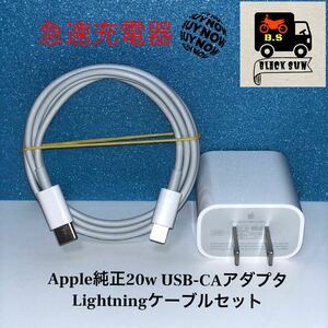 ⑥Apple純正 iPhone急速充電器 20W USB-C ACアダプター　ライトニングケーブルセット Lightningケーブル