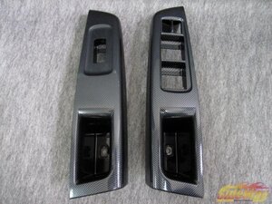 S_○インプレッサWRX Sti(GRB)カーボン調.PWスイッチパネル フロント左右【s0004】