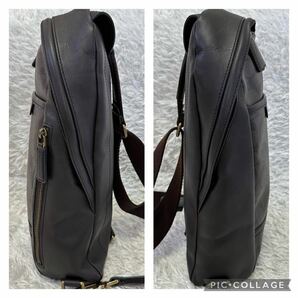 1円 COACH コーチ ボディバッグ ショルダーバッグ メンズバッグ レザー 本革 PVC シグネチャー 70858 ダークブラウン 焦げ茶色の画像4