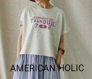 AMERICAN HOLIC アメリカンホリック フレンチスリーブ裏毛ロゴプルオーバー