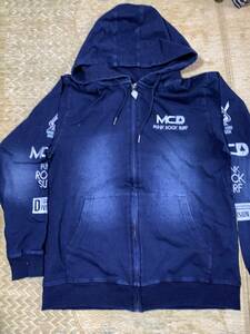 新品！MCD カットデニム袖ロゴフルZIPパーカー　M