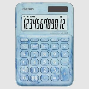 電卓　コンセプト　デザイン　CASIO　カシオ　限定生産　マーブルブルー　MS-20UC-L-MBU　個性的　プレゼント　ギフト