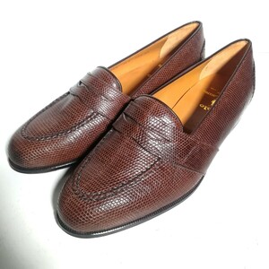 c0178 [ как новый * померить степень ] * Polo Ralph Lauren POLO RALPH LAUREN* монета Loafer 25EE чай платье высококлассный кожа обувь джентльмен обувь натуральная кожа 