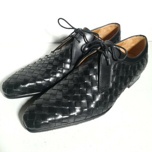 c0156 【新品同様・試着程度】 ★マグナーニ Magnanni★ 16857 メッシュ プレーントゥ 42 27.0cm程度 黒 ドレス ビジネス 革靴 紳士靴 本革