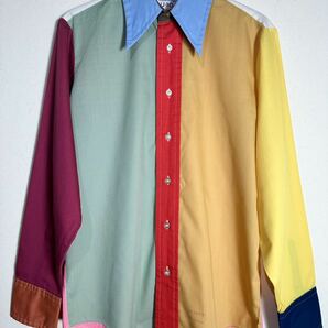 70's vintage manhattan u-30 colleetion crazy pateern long sleeve shirt ヴィンテージ マンハッタン クレイジーパターンシャツ 古着の画像1