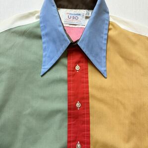 70's vintage manhattan u-30 colleetion crazy pateern long sleeve shirt ヴィンテージ マンハッタン クレイジーパターンシャツ 古着の画像4