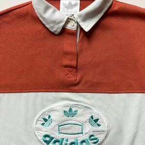 80s adidas vintage s/s rugger shirt ヴィンテージ アディダス 半袖ラガーシャツ 古着 レアの画像4