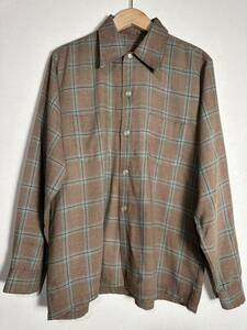 70s unknown vintage plaid shirt ヴィンテージ チェックシャツ ボックスシルエット 古着 長袖 