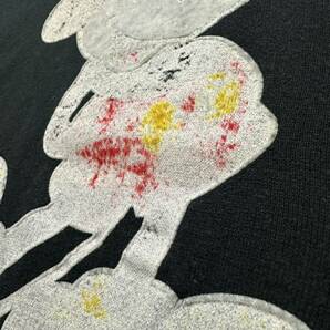 80s vintage Disney MICKEY MOUSE sweatshirt ヴィンテージ ディズニー ミッキーマウススウェット 古着 USA製 フロッキープリント ゾンビ化の画像6