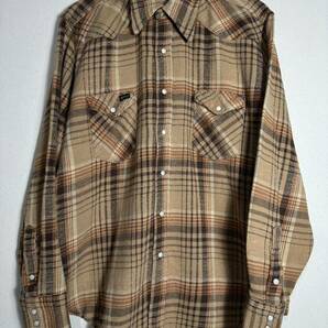 70s vintage Wrangler flannel Western shirtヴィンテージ ラングラー ヘビネルウエスタンシャツ 長袖シャツ 古着 USA製 XLの画像1