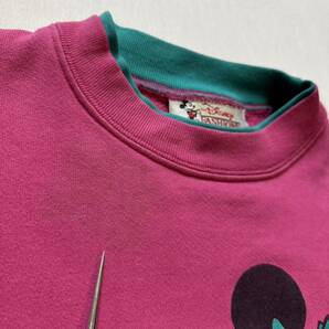 90s vintage Disney Minnie Mouse sweatshirt ヴィンテージ ディズニー ミニーマウス スウェット 七部袖 古着 USA製 ミッキー の画像10