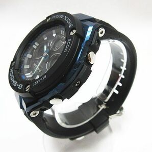 良品 CASIO カシオ G-SHOCK ジーショック メンズ腕時計 GST-W300G-1A2JF アナデジ 電波 タフソーラー ブラック×ブルー 箱付きの画像3