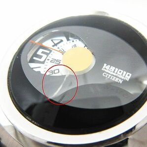 電池交換済み CITIZEN シチズン 6038-L16274 インディペンデント クオーツ 純正ベルト ブラック×シルバー メンズ腕時計 現状品 中古の画像3