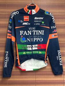 HR828 サンティーニ Santini 裏起毛 長袖 サイクルジャージ 紺 S