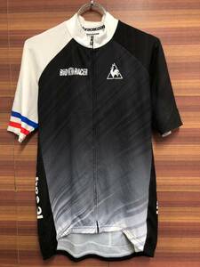 HT037 ビオレーサー BiORACER ルコックスポルティフ le coq sportif 半袖 サイクルジャージ 白黒 4/L スレあり