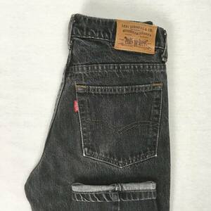 【90s】Levi's リーバイス 626-53 日本製 90年 ブラック デニム テーパード ジーンズ W27 パンツ 革パッチ ジップフライ