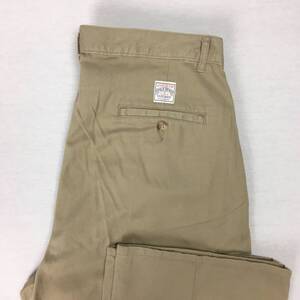 【新品/90s】Polo chino Ralph Lauren ラルフローレン 米国製 ツータック チノパン パンツ W34 L34 ベージュ ジップフライ