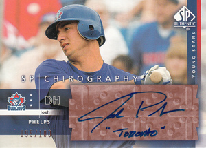 2003 UD SP AUTHENTIC 'JOSH PHELPS' SP CHIROGRAPHY /100
