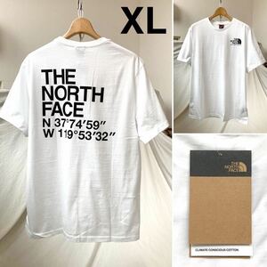 XL 新品 ノースフェイス THE NORTH FACE COORDINATES TEE ロゴ ハーフドーム 座標 半袖 Tシャツ 白 メンズ 海外企画 日本未入荷 送料無料