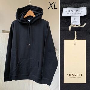 XL 新品 サンスペル SUNSPEL ループバック スウェット プルオーバー フーディー 黒 ブラック メンズ Loopback Cotton パーカー 送料無料