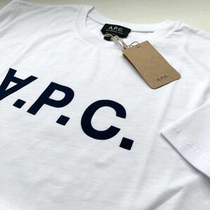 M 新品 A.P.C. アーペーセー V.P.C. ロゴ Tシャツ メンズ APC VPC フロッキー ロゴ 白 ホワイトの画像3