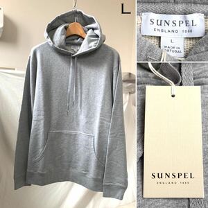 新品 サンスペル SUNSPEL ループバック スウェット プルオーバー フーディ L 霜降りグレー メンズ Loopback Cotton パーカー 送料無料