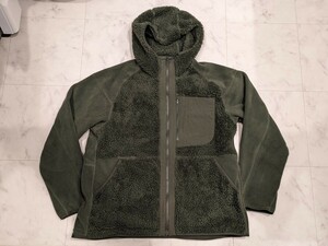 ユニクロ ホワイトマウンテニアリング フリースフルジップパーカ XLサイズ オリーブ UNIQLO White Mountaineering