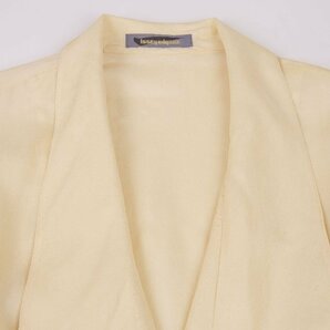 イッセイミヤケISSEY MIYAKE 80s 筆タグ メタル装飾シルクシャツジャケット アイボリー9の画像2