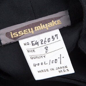 イッセイミヤケ ISSEY MIYAKE 筆タグ 80s 1980s ウールタックデザインシャツワンピース 黒8の画像8