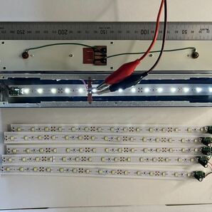 室内灯 長さ265mm 白色LED 0系新幹線中間車用 5輌分セット コンデンサー 抵抗 整流器 基盤組込 チラツキ防止12V ＨＯゲージの画像4