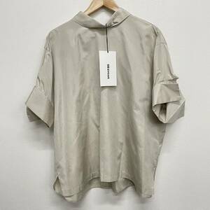 タグ付き★【08 sircus】ゼロエイトサーカス★半袖ブラウス Silk taffeta double cuffs shirt シャツ シルク混 サイズ0 S24SS-TS02 04